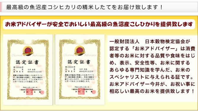 最高級の魚沼産コシヒカリの精米したてをお届け致します!