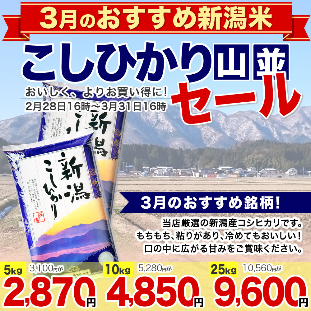 令和4年産新潟県蒲原産コシヒカリ玄米 30kg