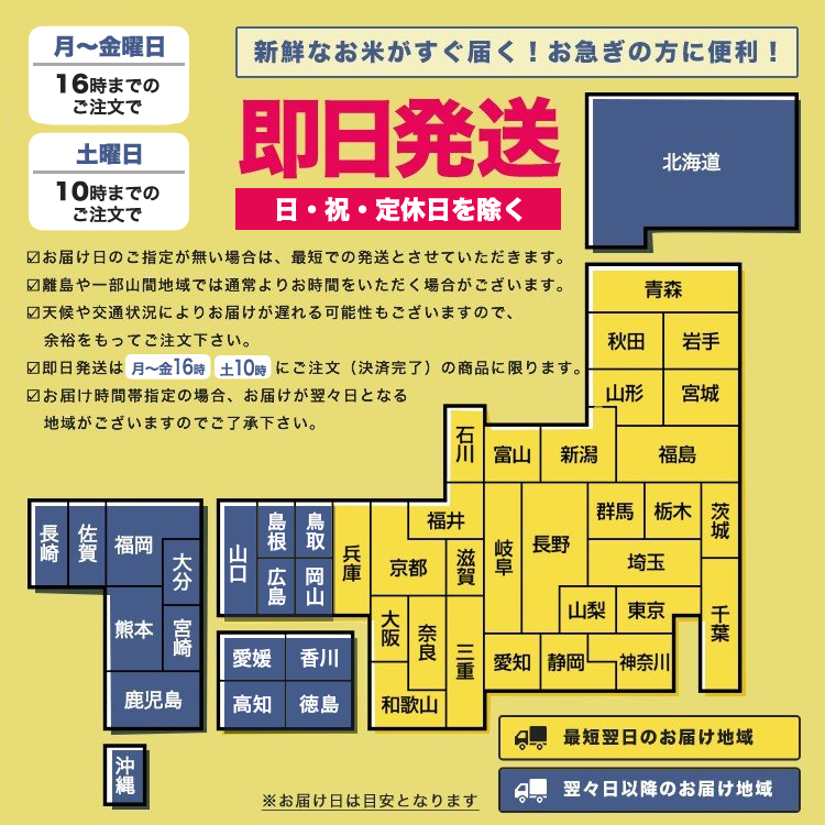 即日発送について