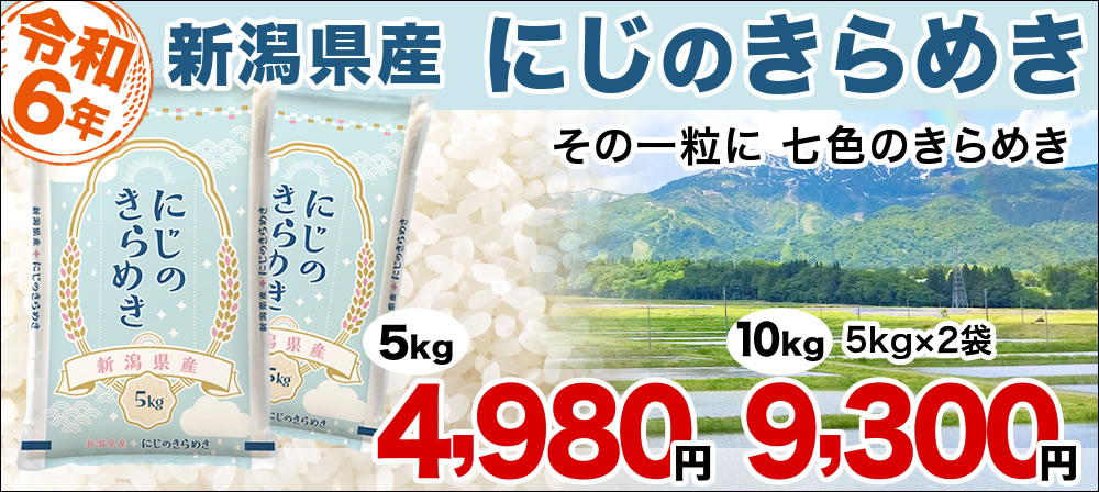 新米 令和6年 新潟産 にじのきらめき 10kg 5kg×2 新潟県産 米